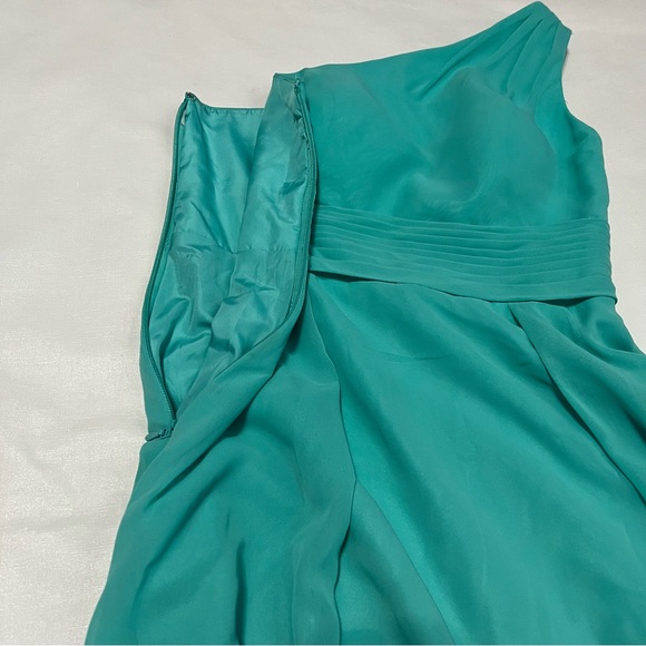 Azazie Aqua One Shoulder Maxi Dress Size C - Custome - Picture 10 of 14